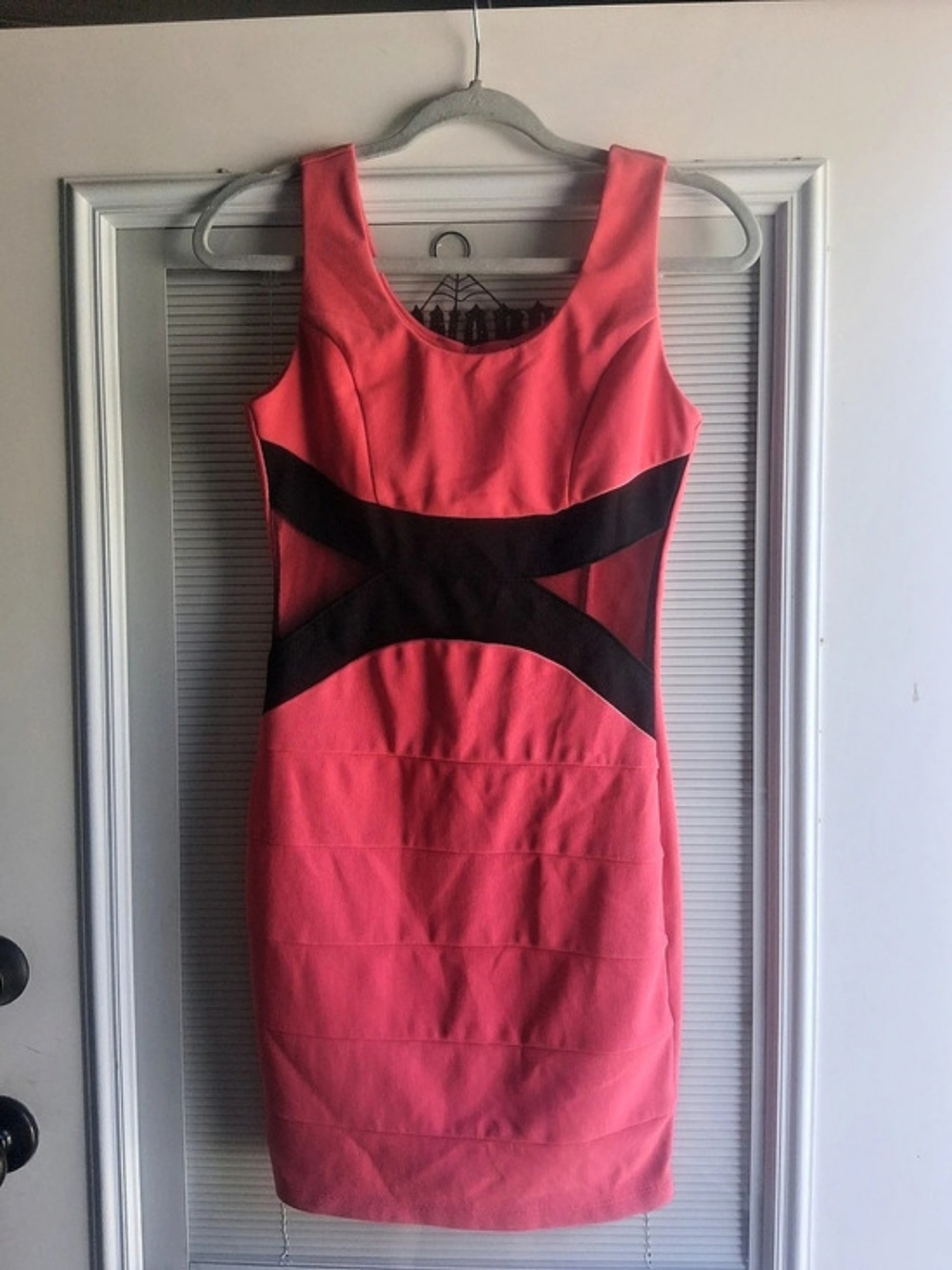 Ruby Rox Sheer With Color Block Mini Dress in Pink & Black Size Small Like New